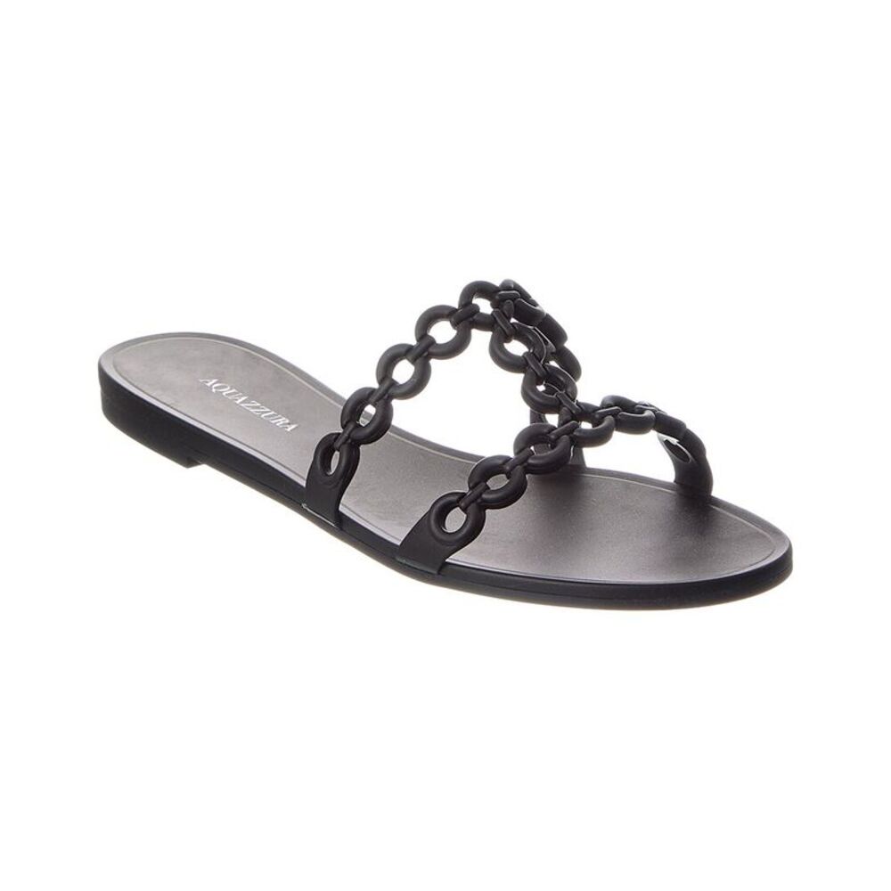 Aquazzura Infinity Chain Jelly Sandal, Black